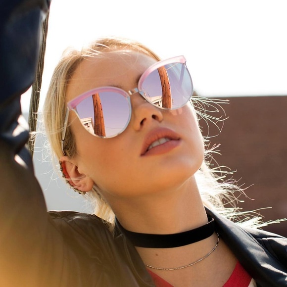 Quay Australia Pink Mirrored Cat Eye Sunglasses - Picture 2 of 7